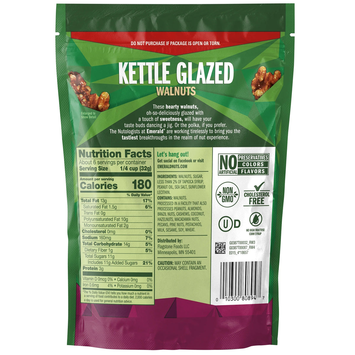 Glazed Walnuts 6.5 Oz Pack of 3 O402