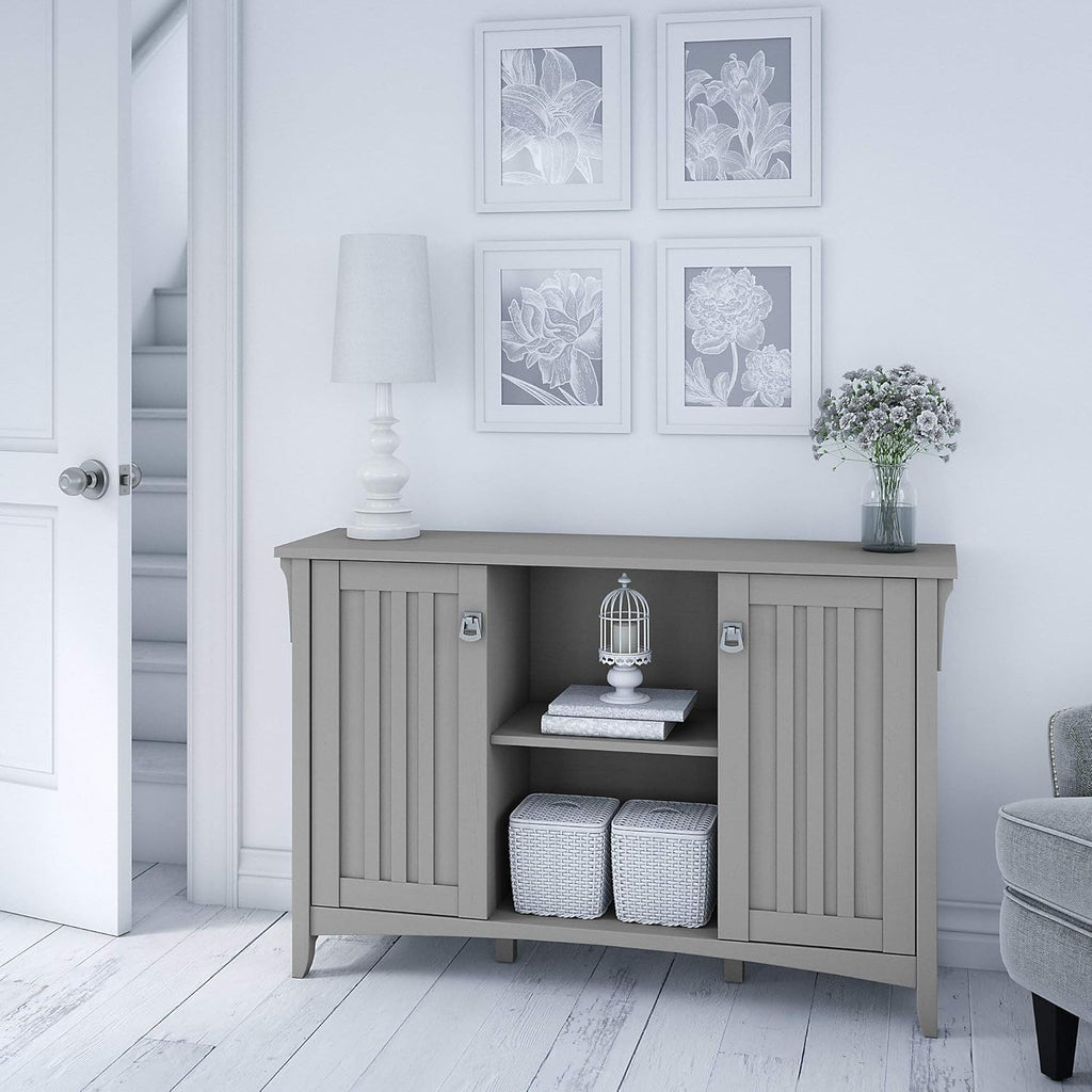 Gray Storage Cabinet with Doors and 6 Cube Organizer Z2702