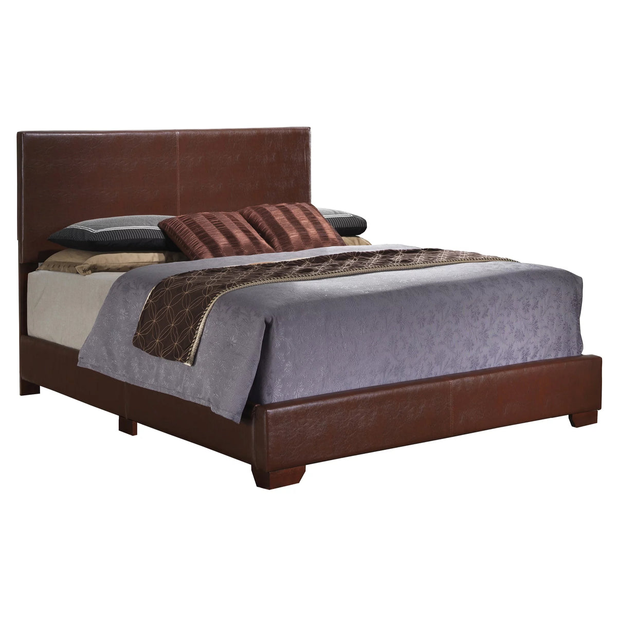 Light Brown Upholstered King Panel Bed R4931