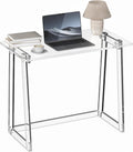 Clear Acrylic Desk 35.4 Inch with Trapezoid-shaped Legs L8781