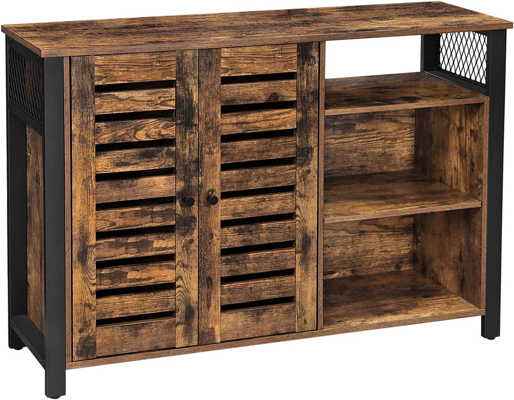 Rustic Brown Storage Cabinet with Adjustable Shelves T15135