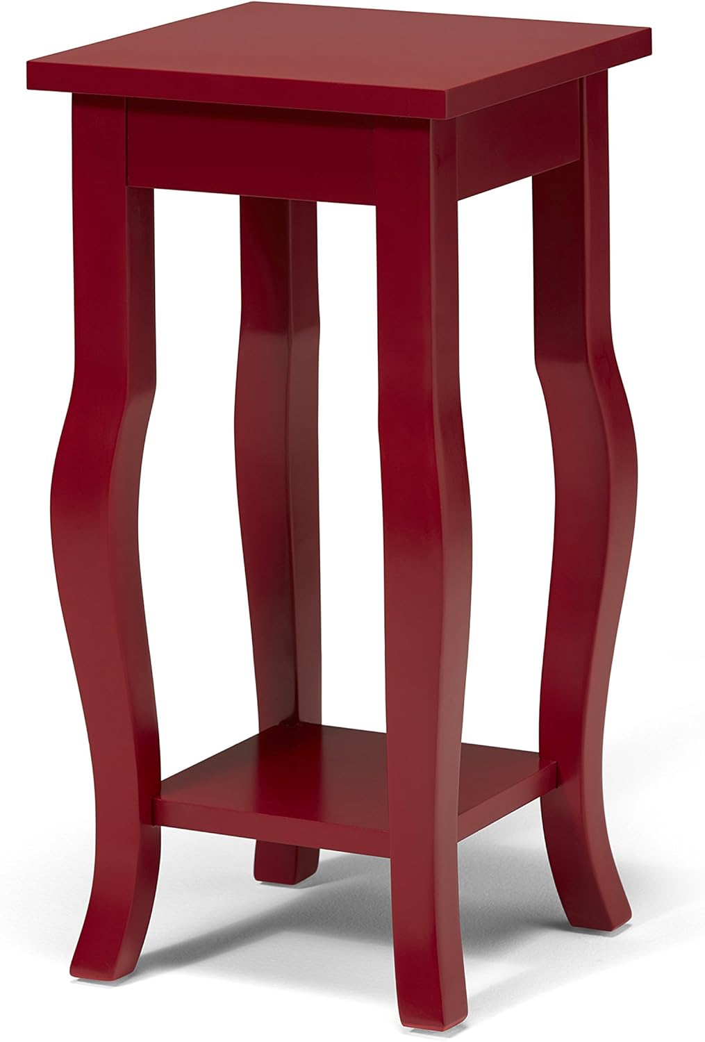 Black Wood Pedestal End Table with Lower Display Shelf, Pack of 2 C963