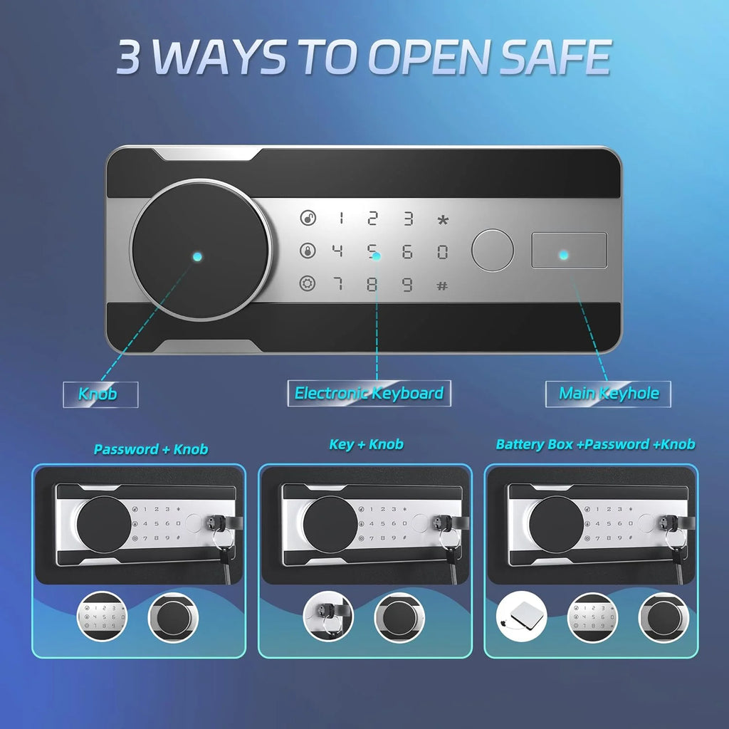 0.8 Cubic Feet Steel Security Safe with Lock Box K146669