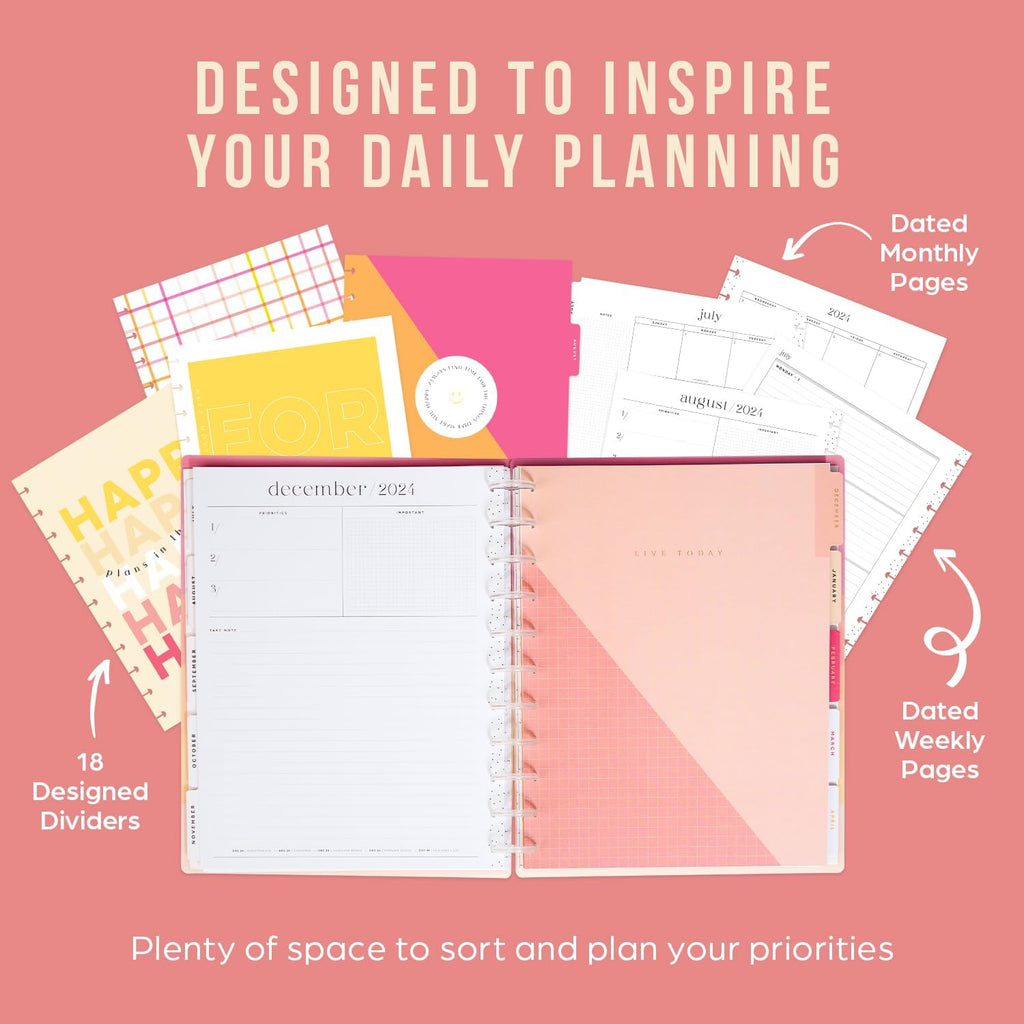 12-Month Academic Planner, July 2024–June 2025, Big Size, 72 Pages, 8 1/2" x 11" X506