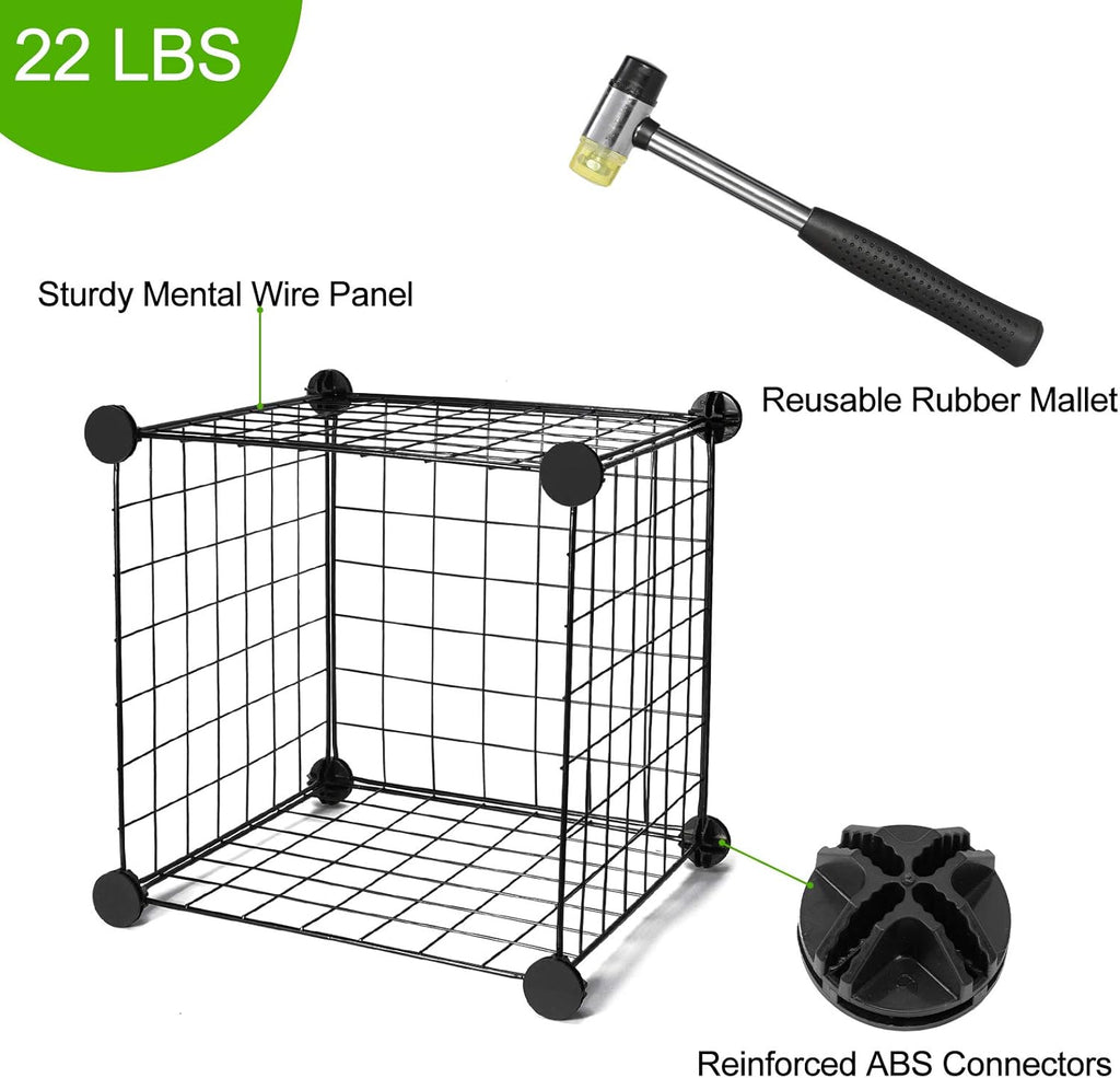 16-Cube Modular Wire Cube Storage Organizer, Black N356659