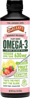 Pink Lemonade Vegan Omega 3 Liquid Algae Oil 16 oz N35854