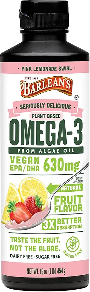 Pink Lemonade Vegan Omega 3 Liquid Algae Oil 16 oz N35854