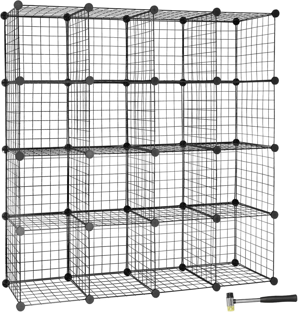 16-Cube Modular Wire Cube Storage Organizer, Black N356659