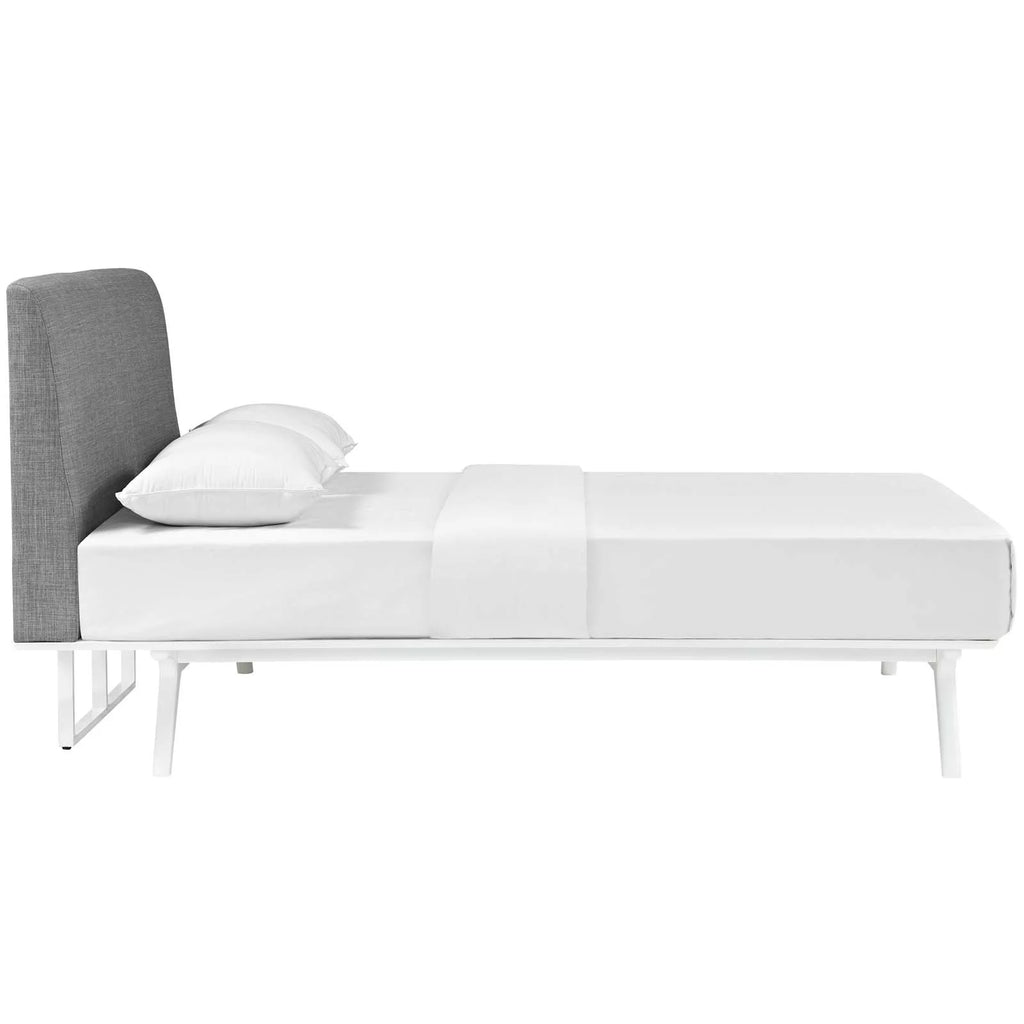 King Bed in White Gray N5432
