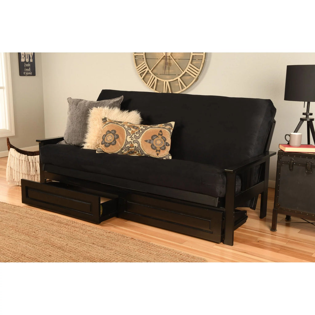 Black Sofa with Storage and Removable Mattress Cover A6619