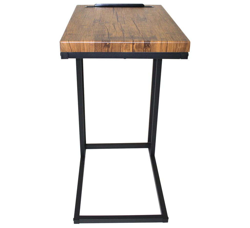 C Shaped Side Table with Coffee Top, 27 Inches B535392