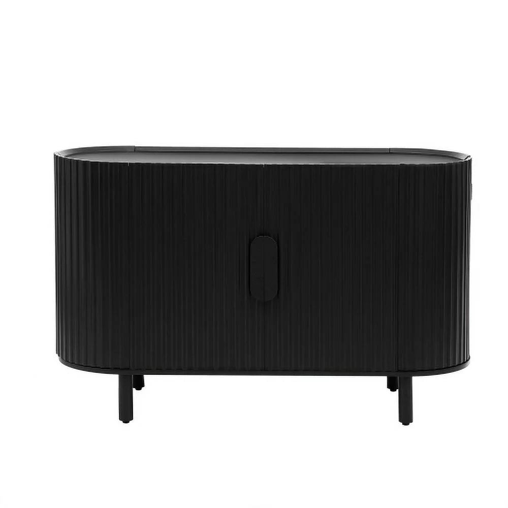 Black Curved Sideboard with Adjustable Shelves U677