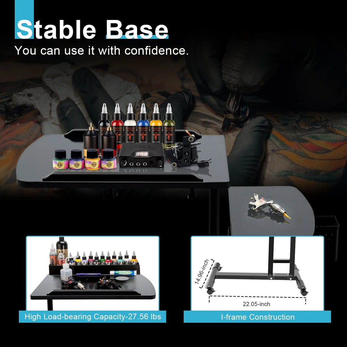 Portable Adjustable Rolling Tattoo Workstation L946712