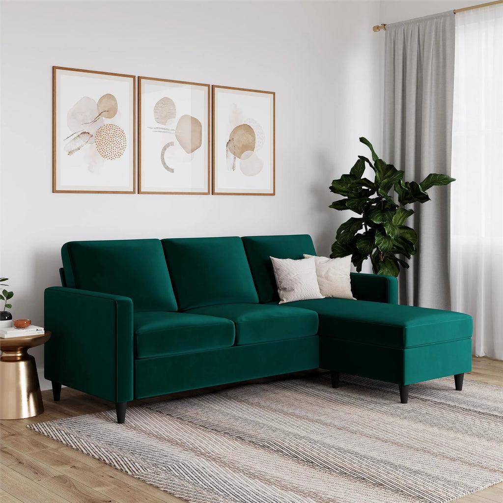 Beige Linen Reversible Sectional Sofa G543416
