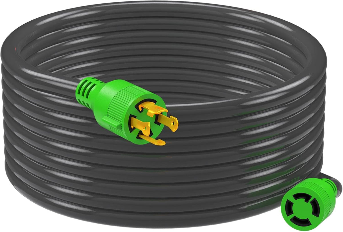 4 Prong 30 Amp 75 Feet Generator Extension Cord, NEMA L14-30P/L14-30R, 125/250V 7500W 10 Gauge SJTW M17090