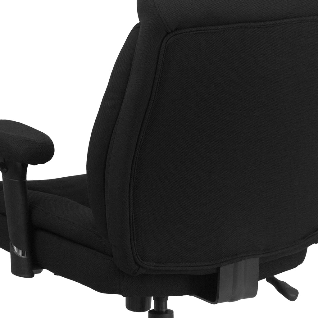 Big & Tall 400 lb. Rated Black Fabric Tufted Swivel Ergonomic Office Chair P2888