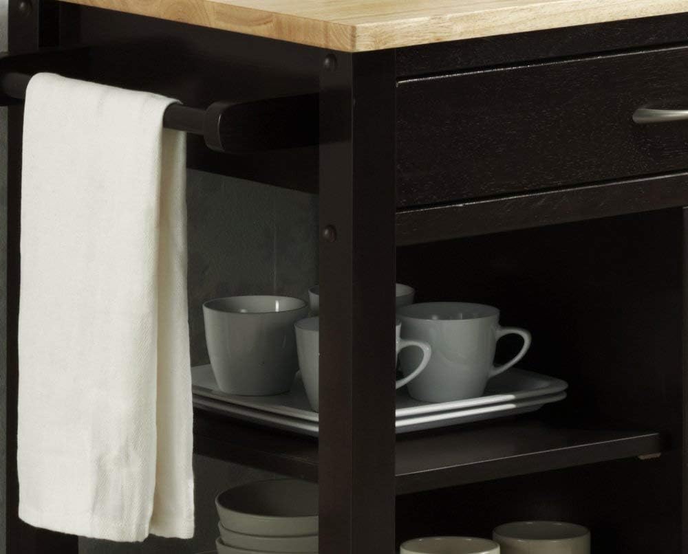 Black and Natural Kitchen Cart D1712