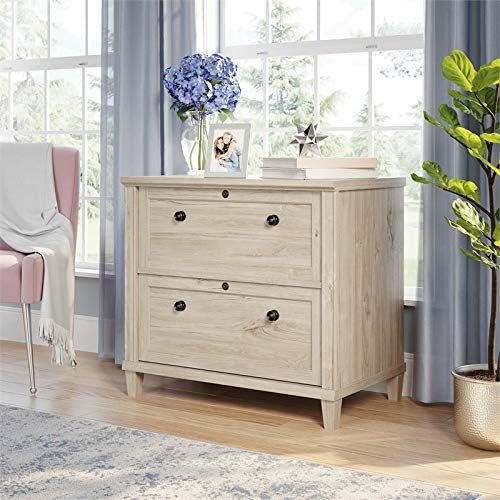 2 Drawer Wooden Lateral File Cabinet in Chalk Oak R23351
