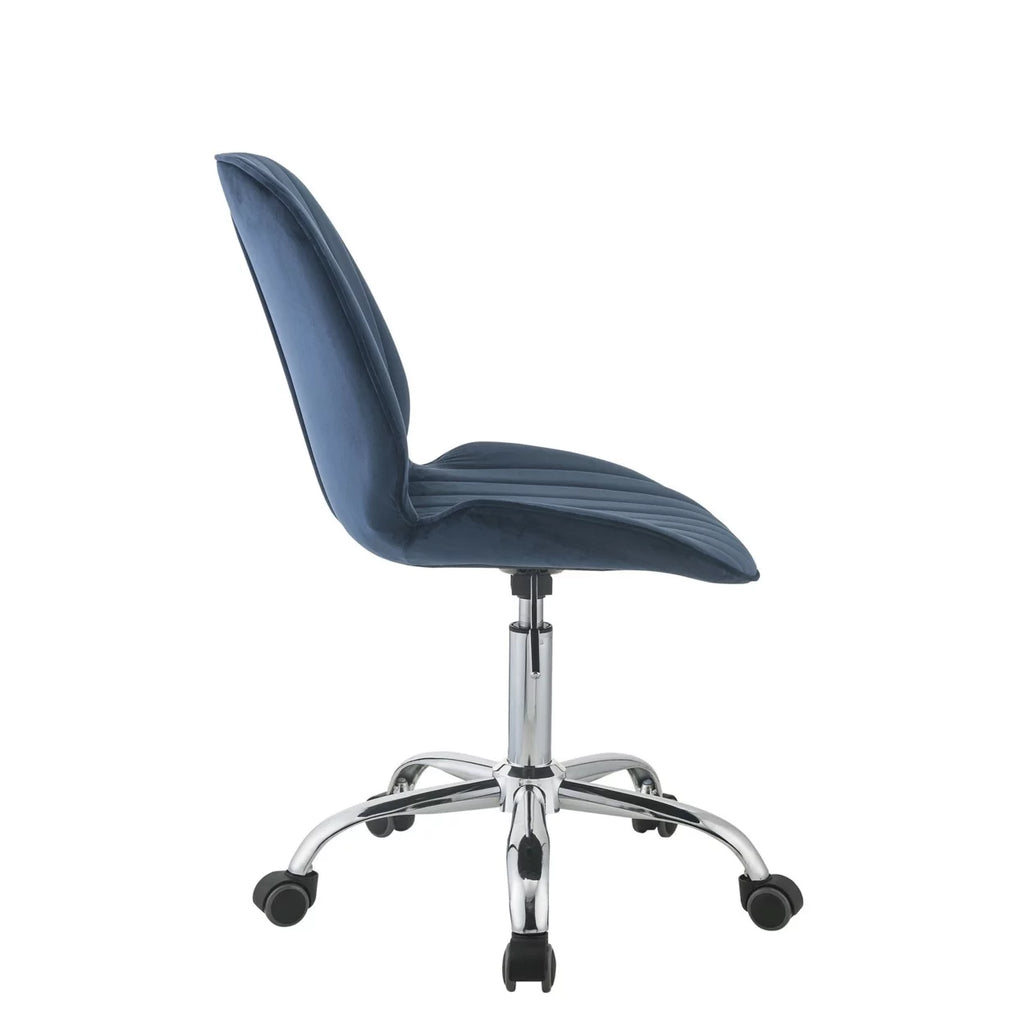 Blue and Chrome Adjustable Office Chair B162