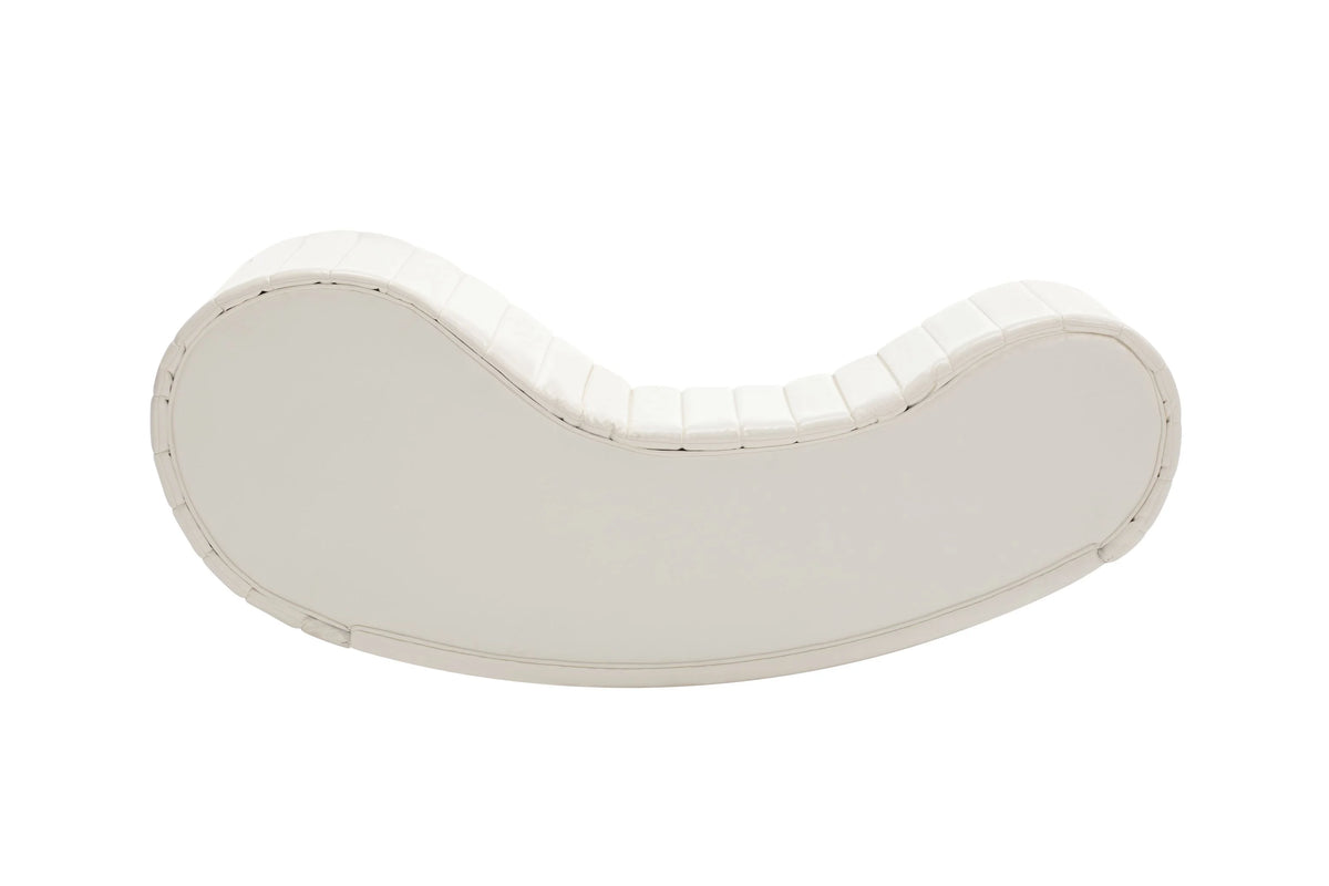 White & Black Faux Leather Curved Sofa A9615