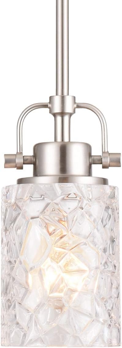 Brushed Nickel Glass Mini Pendant Light A19359