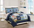 Light Blue Red Yellow Dark Blue Construction Comforter and Sheet Set Z755549