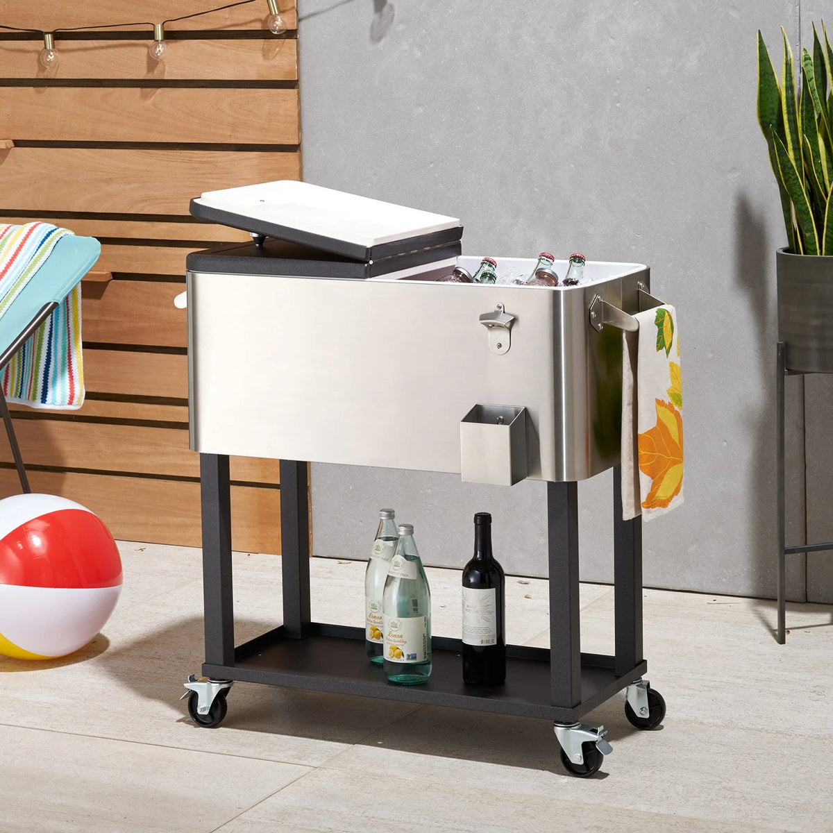 100 Quart Stainless Steel Cooler with Shelf E5246