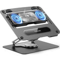 Laptop Cooling Stand with 360° Rotation Base, Detachable Thermoelectric Cooler, Adjustable Height, Solid Carbon Steel, 2-Power Peltier Cooling Pad A29706