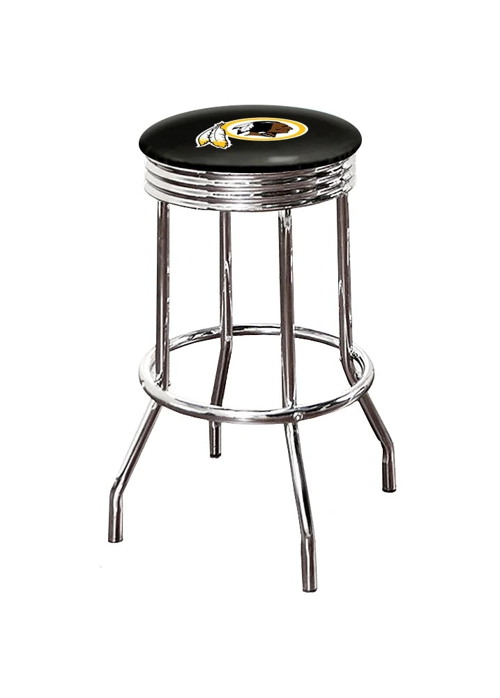 Chrome Metal Bar Stool with Swivel Seat Cushion L115