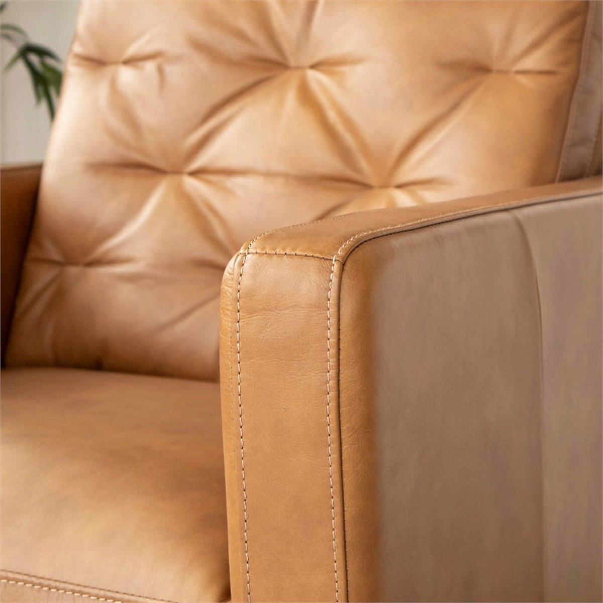 Cognac Brown Leather Recliner Set A737