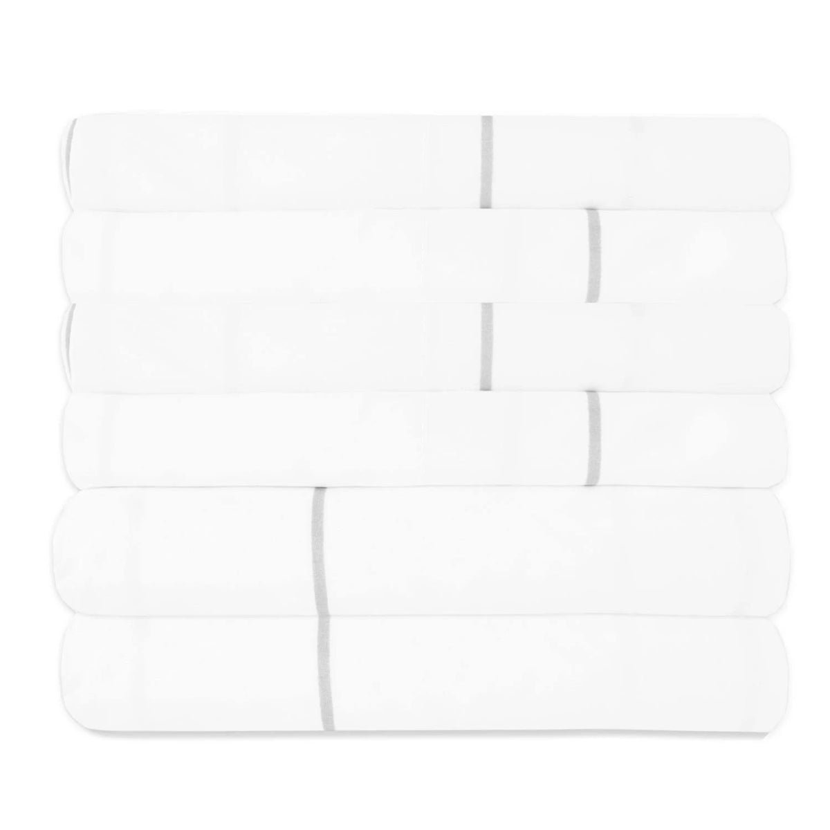California King White Pinstripe Bed Sheet Set W443