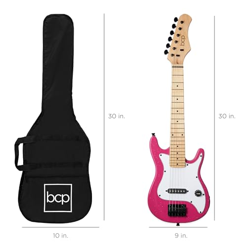 30in Kids Electric Guitar Starter Kit with 5W Amplifier, Strap, Gig Bag, Strings, Picks - Metallic Blue T5492