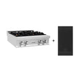 30 Stainless Steel Gas Rangetop with 4 Brass Burners and Griddle S5461