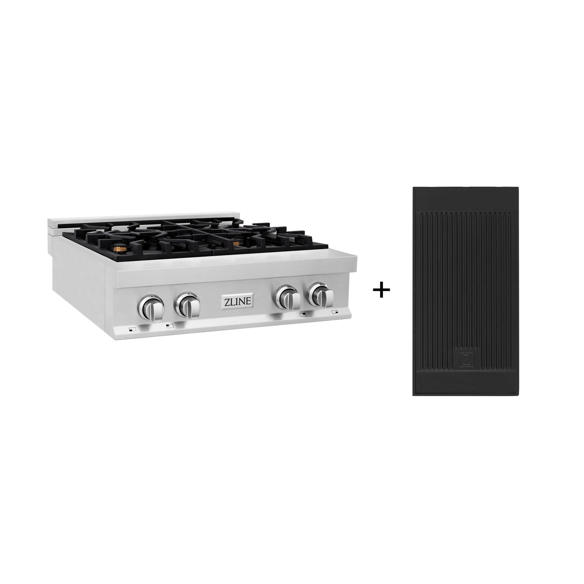 30 Stainless Steel Gas Rangetop with 4 Brass Burners and Griddle S5461