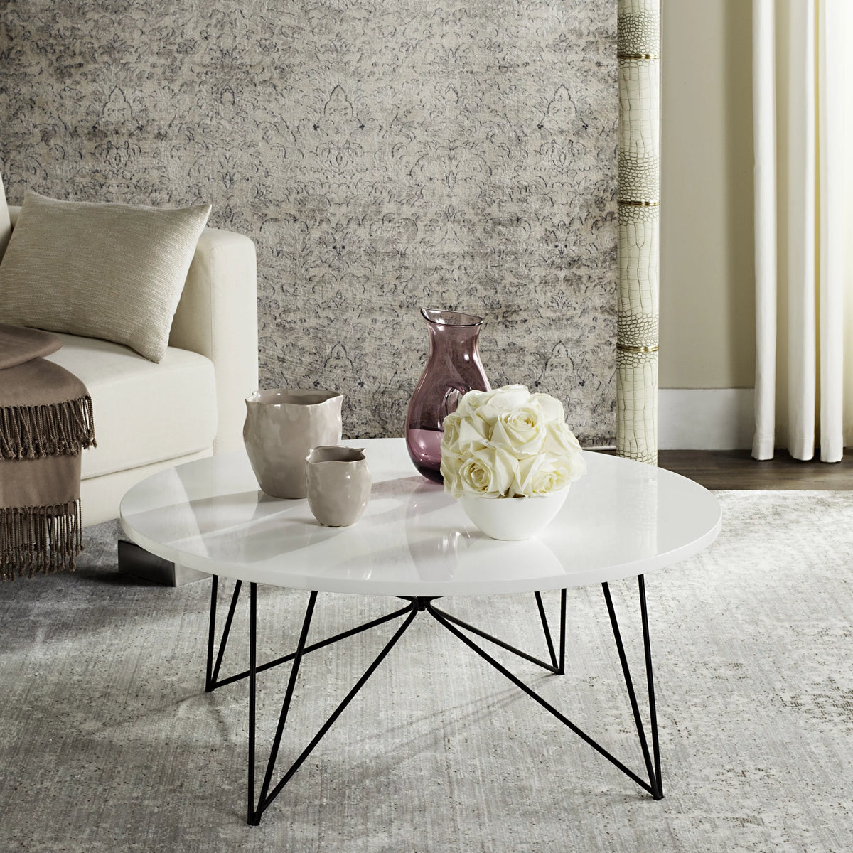 White Round Coffee Table R60974