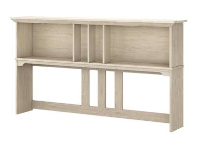 Antique White L-Shaped Writing Desk with Hutch B43578