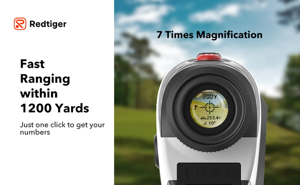 Black & White Mix Laser Golf Rangefinder with Slope, 1200 Yards Range L9652