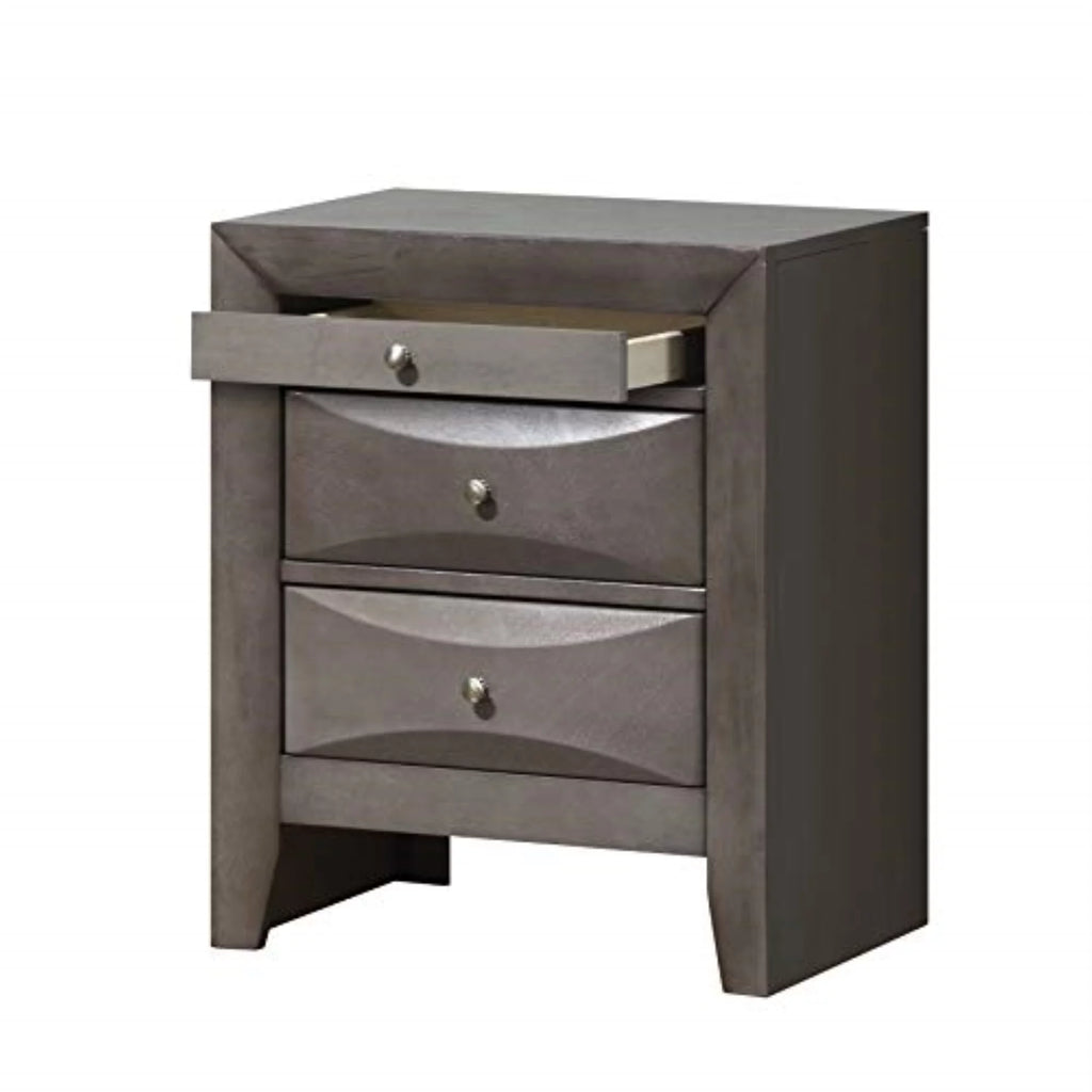 Black 3 Drawer Nightstand C693992