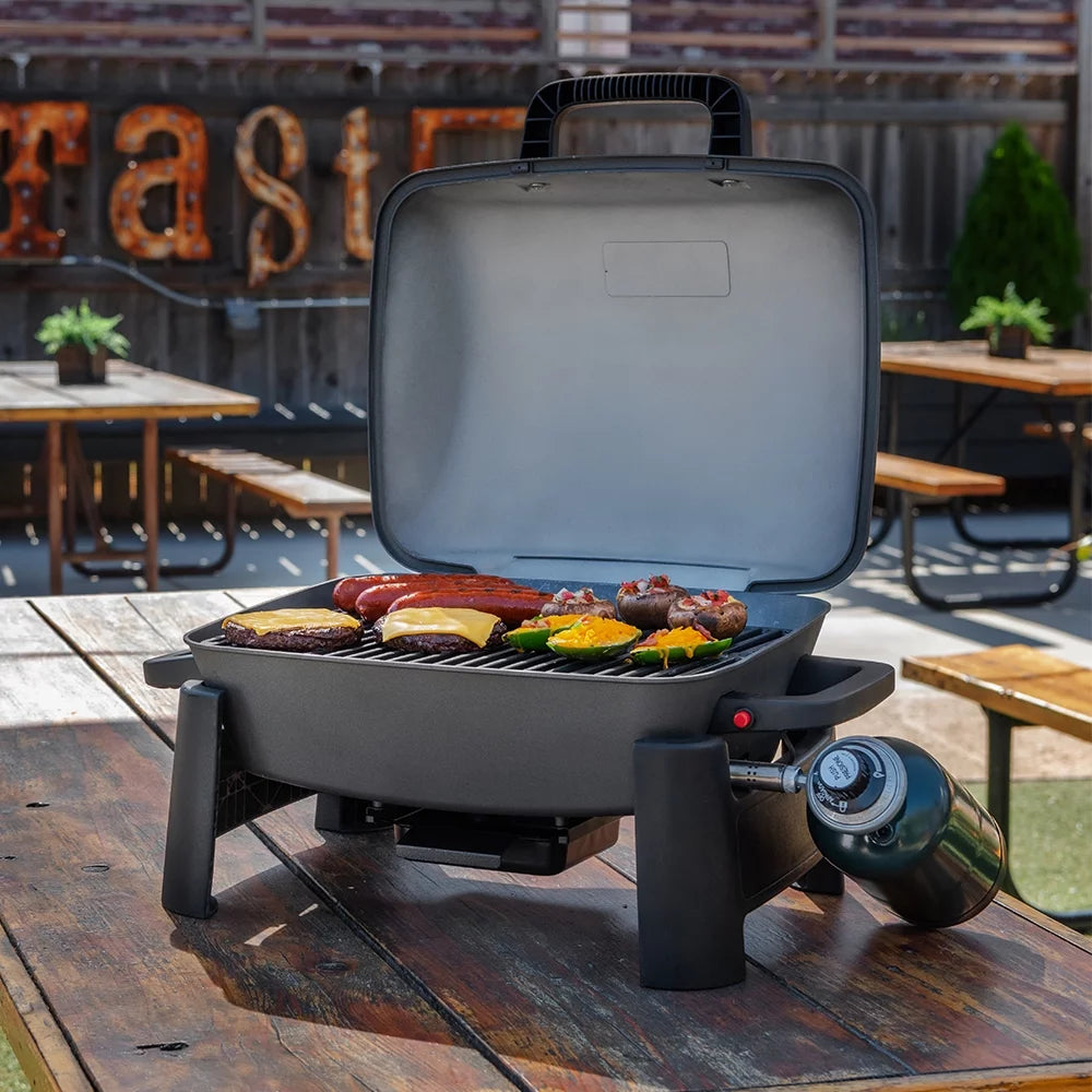 1 Burner Cast Aluminum Tabletop Propane Gas Grill Black G73656