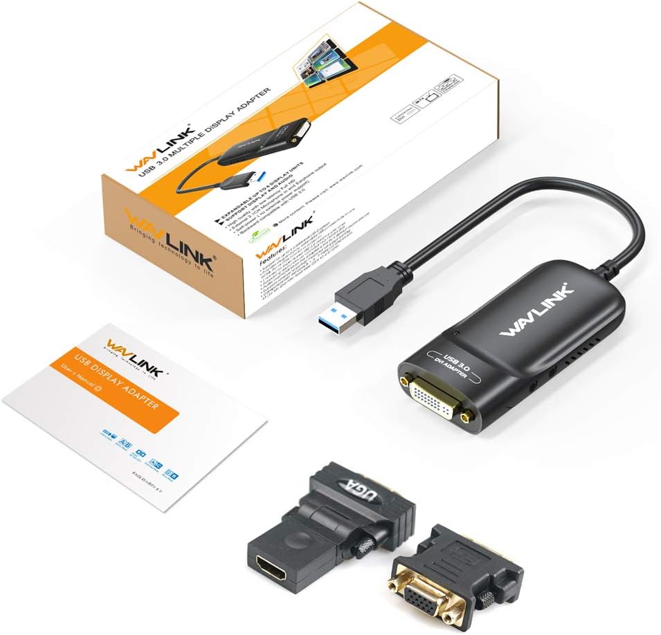 USB 3.0 to VGA/DVI/HDMI Universal Video Graphics Card Adapter for Multiple Monitors Up to 2048x1152 X949