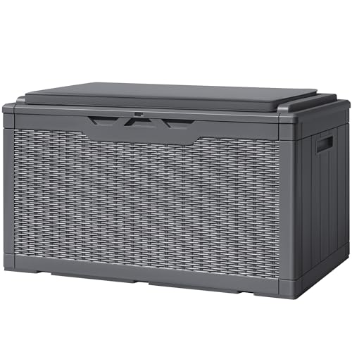 100 Gallon Resin Lockable Storage Box Black X112