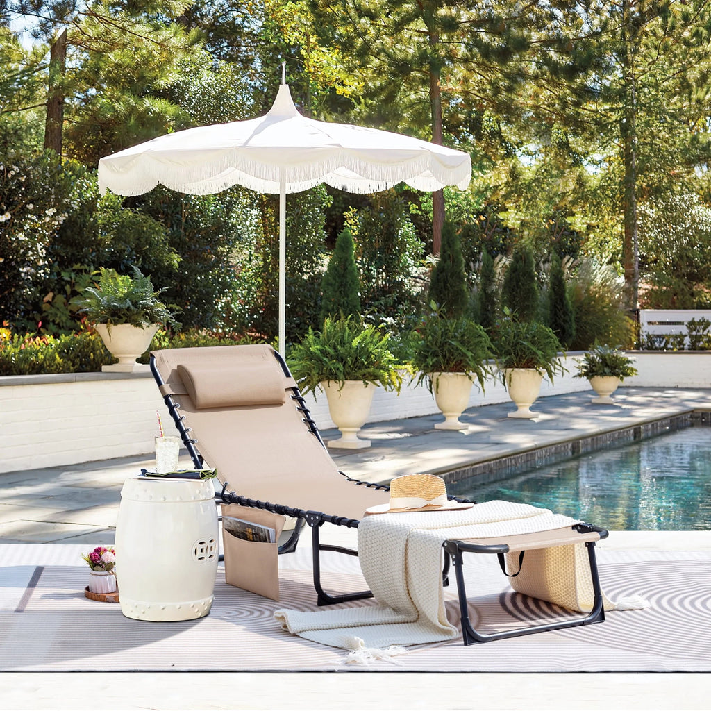 Blue 5-Position Adjustable Foldable Chaise I2893