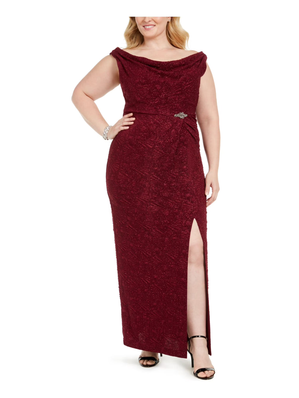 Burgundy Sleeveless Maxi Formal Dress Plus Size 18W K3086