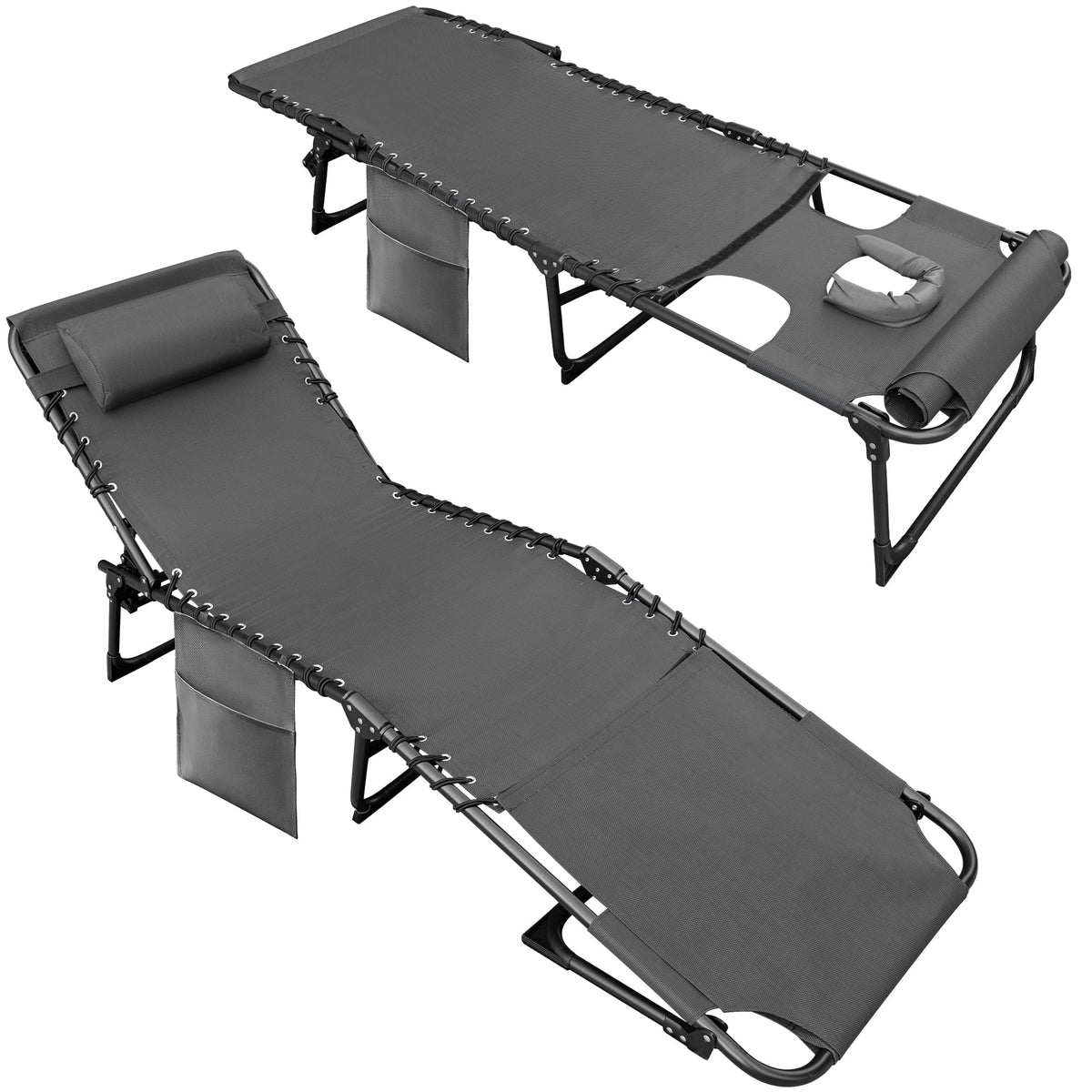 Blue 5-Position Adjustable Foldable Chaise I2893