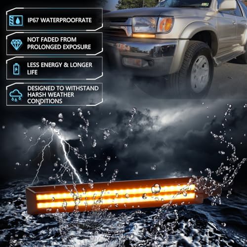 2 PCS White Amber LED Front Side Marker Daytime Running Light V98911