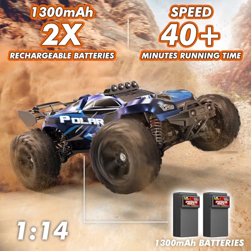 1:14 4WD Off-Road RC Truck with 2 Rechargeable 1300 mAh Batteries D1690