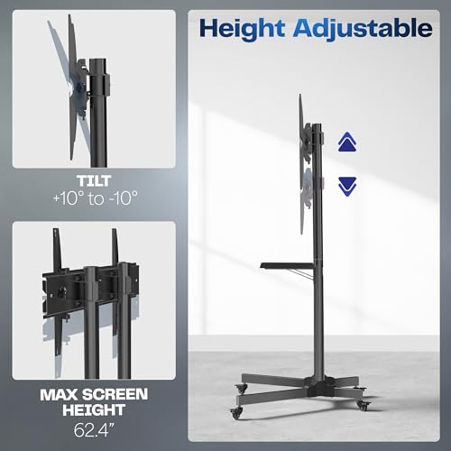 Black Rolling TV Cart for 32 to 83 inch Screens up to 110 lbs A950971