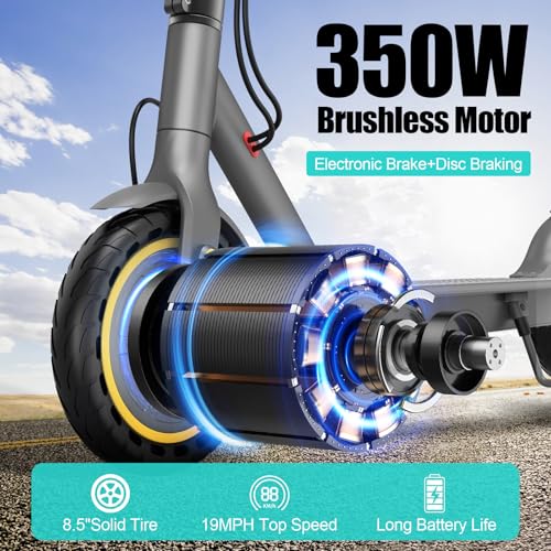 Electric Scooter with 350W Motor, 8.5" Solid Tires, Foldable Y5012
