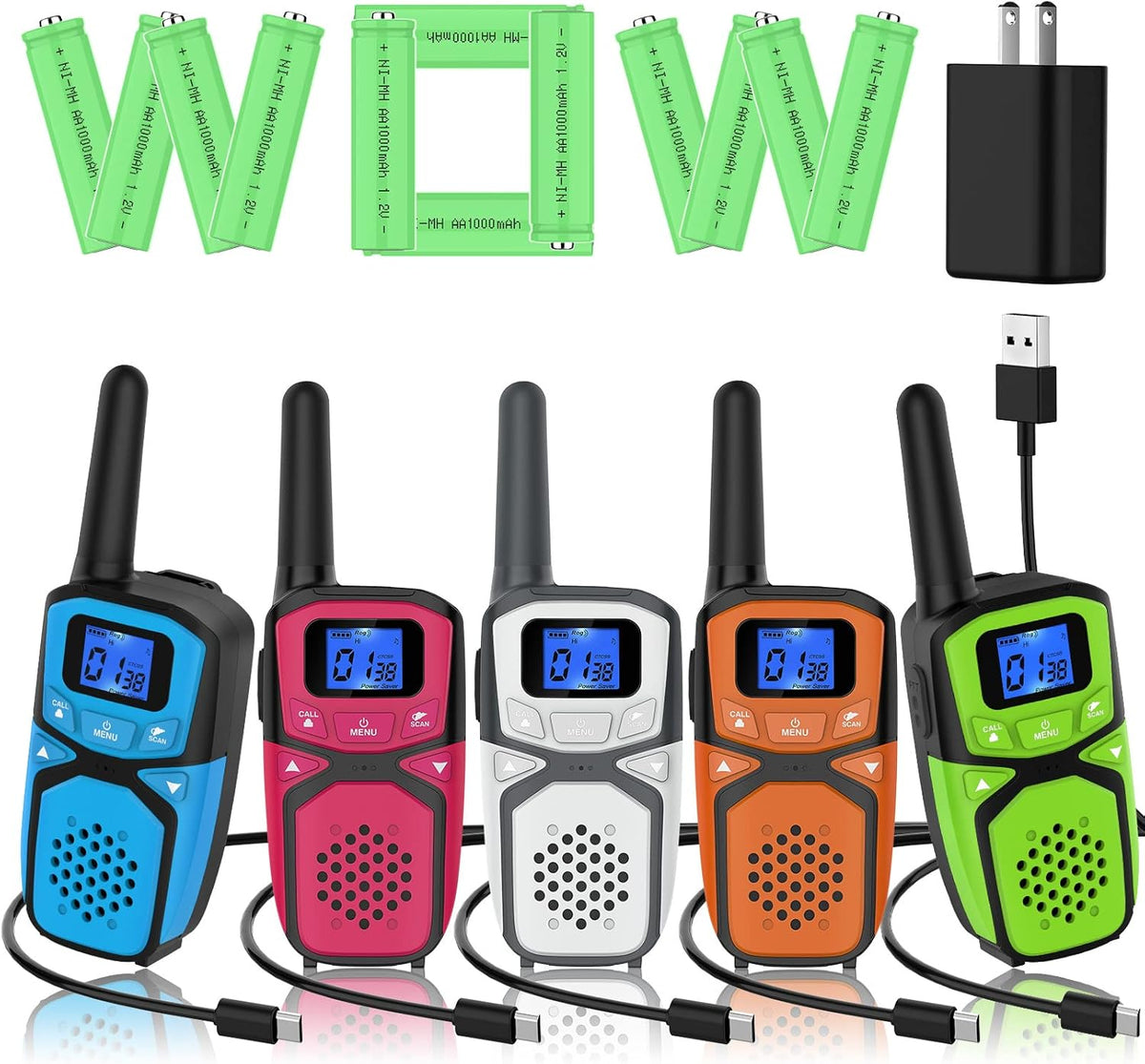 Rechargeable 4 Pack Walkie Talkies N501
