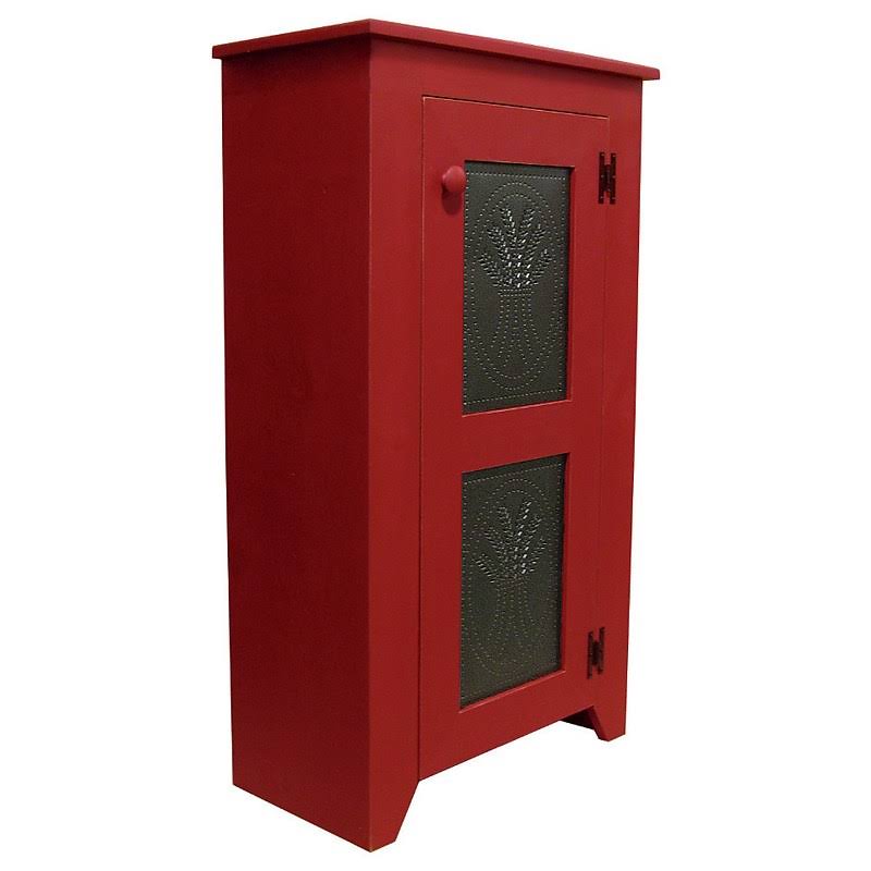 Red Punched Tin Accent Cabinet S111717